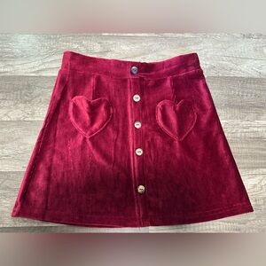 Shosho Girls Burgundy velvet Skirt, size 10/12